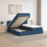  Krevet od pjene s madracem i LED-om Plava 180 x 200 cm Tkanina | shoptok.hr