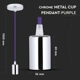  Napajajući kabl 1xE27/60W/230V ljubičasta/sjajni hrom | Eponuda.com