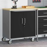  Radna klupa s policom s kotačem Crna i Siva 75 x 45 x 85 cm | shoptok.hr