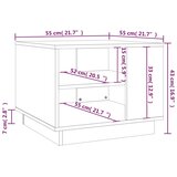  Stolić za kavu siva boja hrasta 55x55x43 cm konstruirano drvo | shoptok.hr