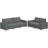  Dvodijelni set sofa s jastucima, tamno siva tkanina | shoptok.hr