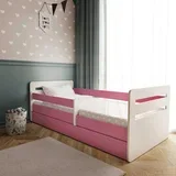 OTROKA POSTELJA TED 180X80 (VE BARV)-Bela/Roza