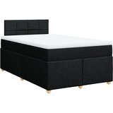 vidaXL Box spring postelja z vzmetnico črn 120x200 cm blago, (21307983) Cene