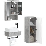  Set ormarića za kupaonicu 4 pcs Betonska siva 50 x 14,5 x 70 cm | shoptok.hr