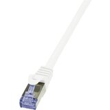 Logilink CQ3011S RJ45 omrežni kabel\, Patch kabel CAT 6a S/FTP 0.25 m bela ognjevaren\, z zaščitnim zapornim zatičem 1 kos, (20418478) | Shoptok.si