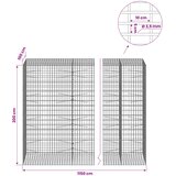  Gabion s žicom debljine 3,5 mm i mrežom 5x10 cm 1150x100x200 cm | shoptok.hr