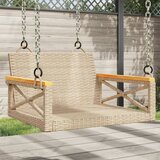 vidaXL Gugalna klop bež 63x62x40 cm poli ratan Cene