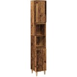vidaXL Kopalniška omarica starinski les 30x30x190 cm inženirski les | Shoptok.si