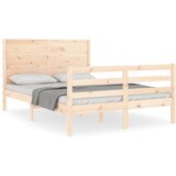 Maison Chic Posteljni okvir - Dvoposteljna postelja - Zakonska postelja z vzglavjem trden les-J16551, (21768591) | Shoptok.si