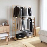  Stalak za odjeću s policama i kotačima 90x35x155 cm bambus | shoptok.hr