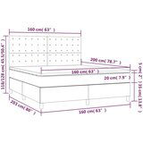  Box spring postelja z vzmetnico LED sv. siva 160x200 cm blago, (20937273) | Shoptok.si