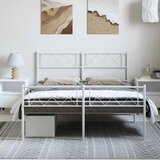  Metalni okvir kreveta uzglavlje i podnožje bijeli 135 x 190 cm | shoptok.hr
