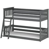 Molarem Home Drveni dječji krevet na kat Kevin - grafit - 180x80 cm - Madrac PE pjena 8 cm-spužvasti madrac | shoptok.hr