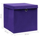  Kutije za pohranu s poklopcima 10 kom 28x28x28 cm ljubičaste | Eponuda.com