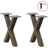  Noge za klub stolić u obliku slova X, 2 kom, prirodni čelik, 37 x (30-31) cm, čelik | shoptok.hr