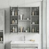  Kupaonski ormar s ogledalom Betonski sivi 70 x 14,5 x 70 cm | shoptok.hr