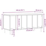 vidaXL Omarica za gramofonske plošče betonsko siva 100x38x48 cm les | Shoptok.si