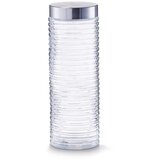 ZELLER Doza staklena, grooved, 2000 ml, inox poklopac, Ø10,5x29,5 cm | shoptok.hr