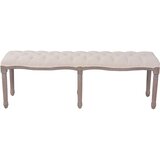  Klupa od tkanine i masivnog drva 150x40x48 cm krem bijela | shoptok.hr