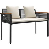  Vanjska klupa Crna i krem-bijela 117 x 54 x 74.5 cm poliratan | shoptok.hr
