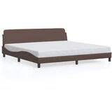 Maison Chic Posteljni Okvir - Dvoposteljna postelja z vzglavjem rjav 200x200 cm umetno usnje, (22080470) | Shoptok.si