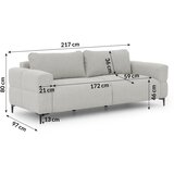 Ropez Svijetlo siva sofa 217 cm Helio – | shoptok.hr