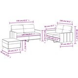  3-dijelni set sofa s jastucima svjetlosivi od tkanine | shoptok.hr