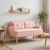  Ljubavni kauč s gumbima Ružičasta 117 x 67 x 77 cm Bouclé | Eponuda.ba