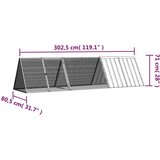  Kavez za zečeve sivi 302,5 x 80,5 x 71 cm pocinčani čelik | Eponuda.com