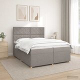  Boxspring krevet s madracem Sivosmeđa 200 x 200 cm Tkanina Smeđesiva 200 x 200 x 140.5 cm | Shoptok.si
