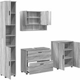  Set namještaja za kupaonicu 4 kom. Siva Sonoma 35 x 30 x 192 cm | shoptok.hr