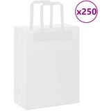 vidaXL Papirnate vrečke 250 kosov z ročaji bela 21x11x28 cm Cene