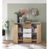 CARRYHOME ŠIROKA KOMODA, bela, barve hrasta | Shoptok.si