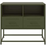 vidaXL TV omarica olivno zelena 68x39x60,5 cm jeklo | Shoptok.si