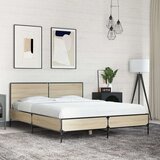 vidaXL Okvir za krevet boja hrasta 140x200cm konstruirano drvo i metal | shoptok.hr