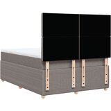 vidaXL Box spring postelja z vzmetnico taupe 140x190 cm blago | Shoptok.si