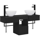  Set namještaja za kupaonicu 3 kom. Crna Konstruirano drvo | shoptok.hr