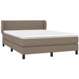  Krevet s oprugama i madracem smeđesivi 140 x 190 cm od tkanine | shoptok.hr