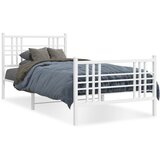 Furnova Kovinski posteljni okvir z vzglavjem in vznožjem bel 100x190 cm, (21937863) | Shoptok.si