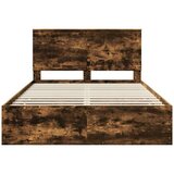  Okvir za krevet s ladicama Dimljeni hrast 135 x 190 cm | shoptok.hr