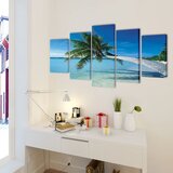  Zidne Slike na Platnu s Printom Pješčane Plaže i Palme 200 x 100 cm | shoptok.hr