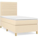  Krevet s oprugama i madracem krem 100 x 200 cm od tkanine | shoptok.hr