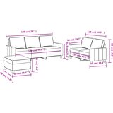  3-dijelni set sofa s jastucima krem od tkanine | shoptok.hr