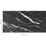 Stolna ploča crna 100 x 50 cm 6 mm staklena s mramornim uzorkom | shoptok.hr