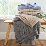 Bianca Modra pletena odeja 150x200 cm Cable Knit – | Shoptok.si