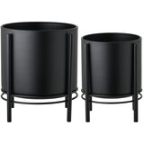 House Nordic Kovinski okrasni cvetlični lonci v kompletu 2 ks ø 25 cm Svarta – | Shoptok.si