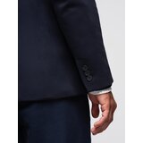 Ombre Men's knitted jacket with a fitted cut - navy blue | Shoptok.si