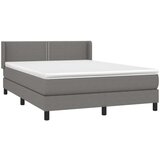  Box spring postelja z vzmetnico temno siva 140x200 cm blago, (20724608) | Shoptok.si