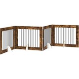  Vrata za pse s postoljem 4 pcs Dimljeni hrast 100 x 80 cm | shoptok.hr