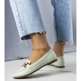 Gemre Green loafers with gold ornament Regina | Shoptok.si
